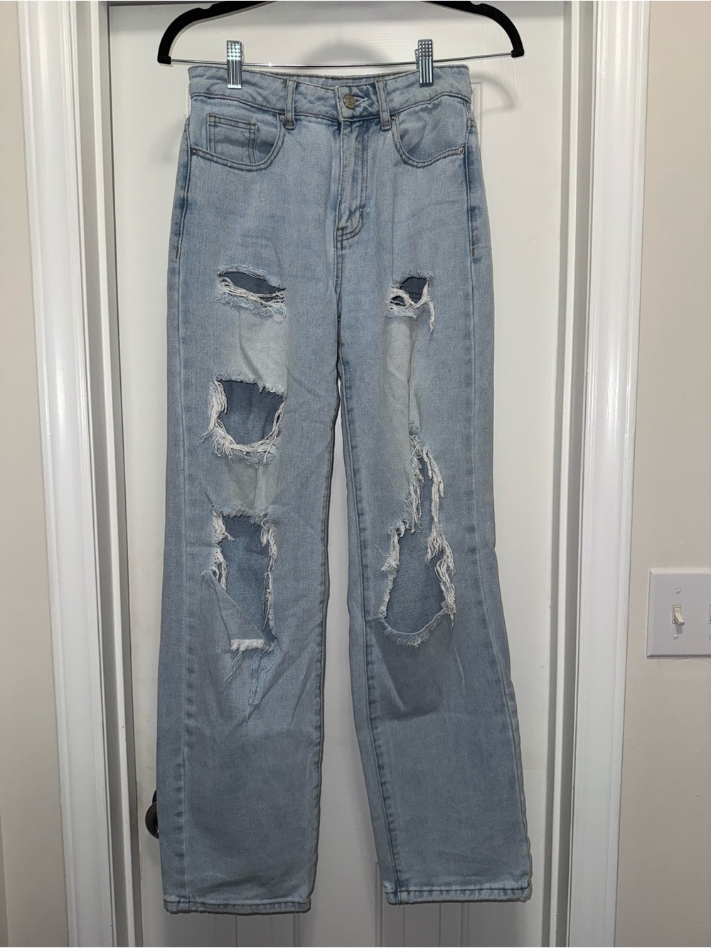Pacsun Baggy Jean Distressed Wide Leg Jeans Waist 24
